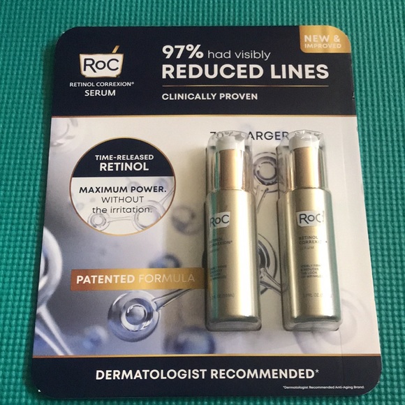 ROC Retinol Correxion Serum Firm Reduce Wrinkles 1.7 Fl Oz X 2 Pack - Picture 3 of 6